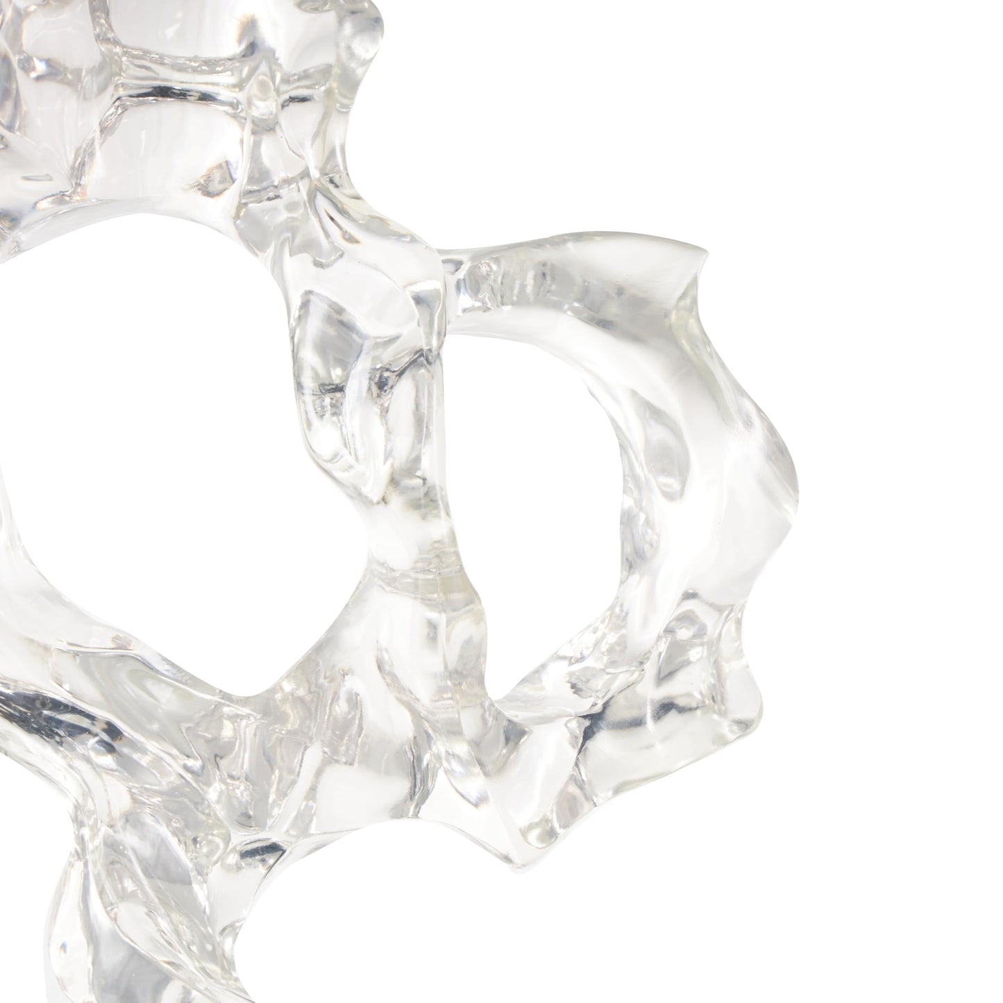 Deco 79 Glass Abstract Decorative Sculpture Home Decor Statue with Black Square Base, Accent Figurine 14" x 6" x 29", Clear