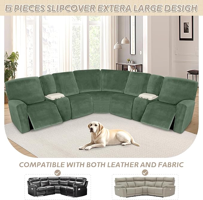 Arfntevss Sectional Recliner Couch Covers Velvet Washable Corner Sectional Sofa