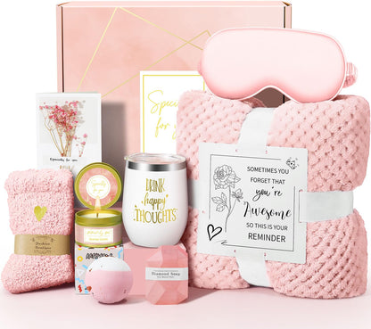 Mothers Day Gifts for Mom Wife Grandma Daughter Friends Sister, Happy Birthday Gifts for Women Mom Her Friend Sister Wife Grandma, Self Care Gift Get Well Relaxing Spa Gift Basket Set