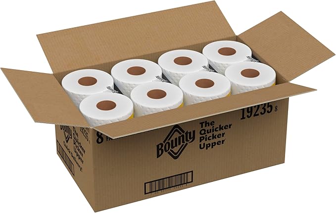 Bounty Quick-Size Paper Towels, 8 Family Triple Rolls = 27 Regular Rolls