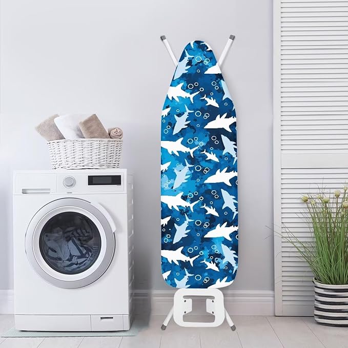 Blue Shark Ironing Board Cover and Pad Soft Fabric Cover