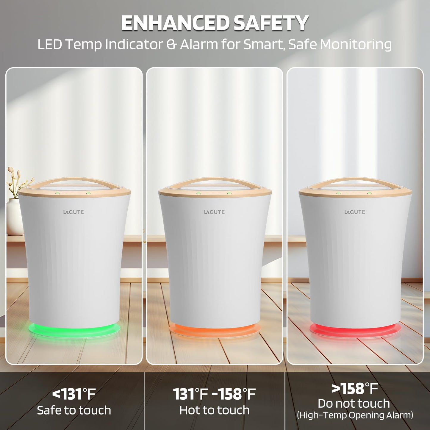 Lagute iSnug Towel Warmer for Bathroom, with 3-Level Timer, Warning Alarm & RGB Light, Auto Shut-Off, 5.3 Gal Heating Bucket for Bathrobe, Blanket, Ideal for Gifts