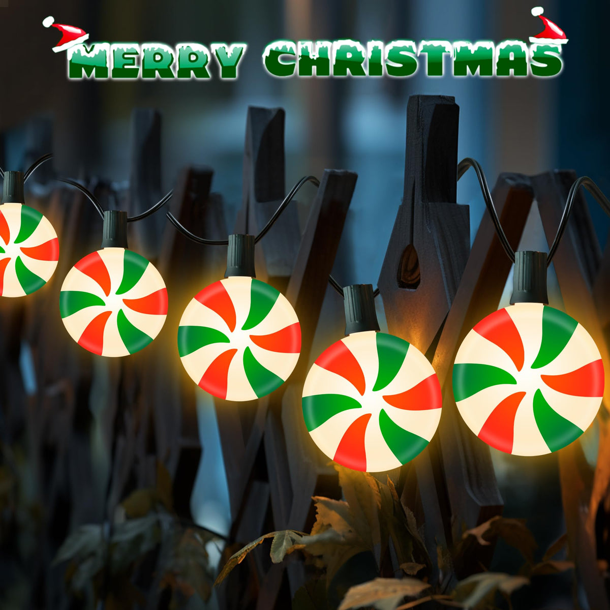 Ultimate Unicorn Christmas Lollipop Pathway Lights for Garden Christmas Decoration Red and Green, 10 LED Peppermint String Lights with Stakes for Outdoor Sidewalk Pathway Rooftop Lawn Garden