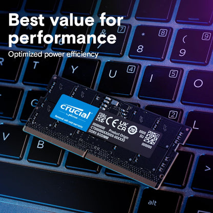 Crucial DDR5 RAM 16GB 5600MHz SODIMM, Laptop Computer Memory, Mini PC (or 5200MHz, 4800MHz) CL46 - CT16G56C46S5
