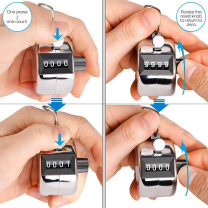 SLTG2020 2PCS Set Portable 4 Digit Handheld Number Click Golf Counter Tally Recorder