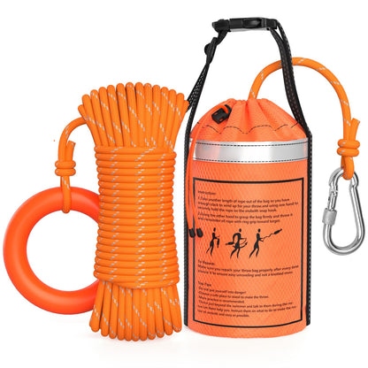 NTR Water Rescue Throw Bag with 50 Feet of Rope in 3/10 Inch Tensile Strength Rated to 1844lbs, Throwable Device for Kayaking and Rafting, Safety Equipment for Raft and Boat