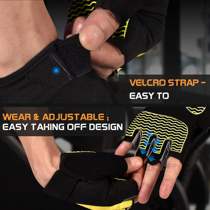 Sunnex Gym Gloves - Fingerless, Breathable Workout Gloves for Weightlifting, Cycling & More