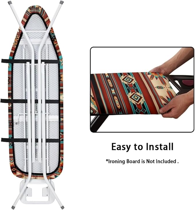 GLENLCWE Tribal Native Aztec Stripe Ironing Board Cover, South Style Iron Pad