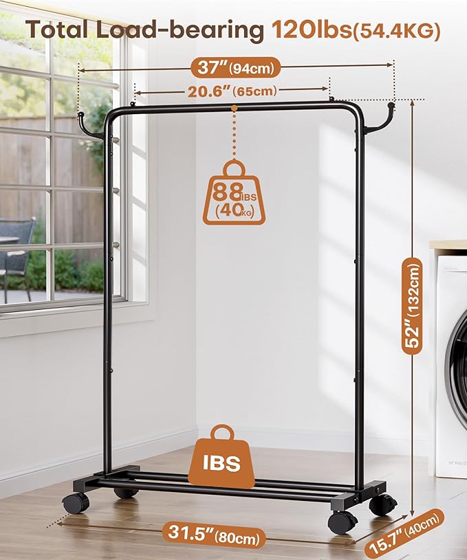 Homde Rolling Clothes Rack