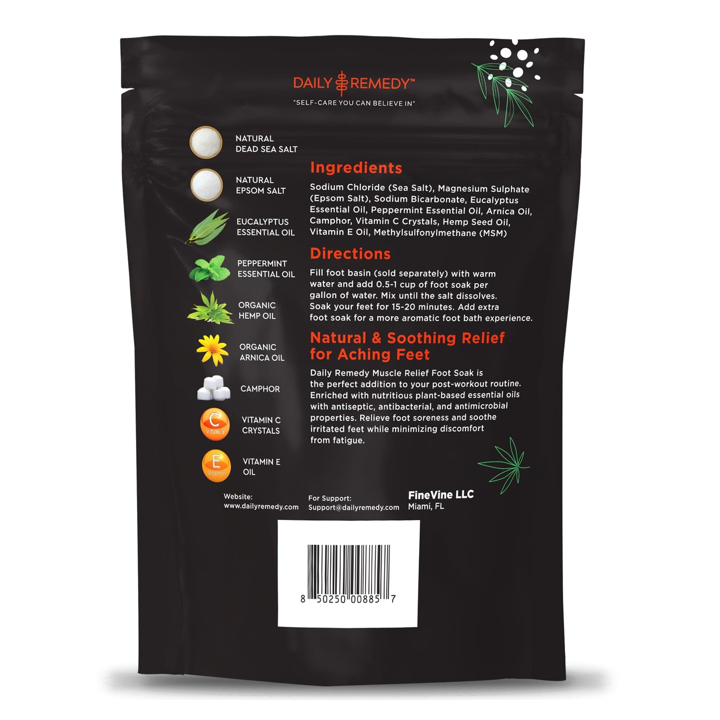 Tea Tree Oil Foot Soak with Epsom Salt - Made in USA - 16 Ounces