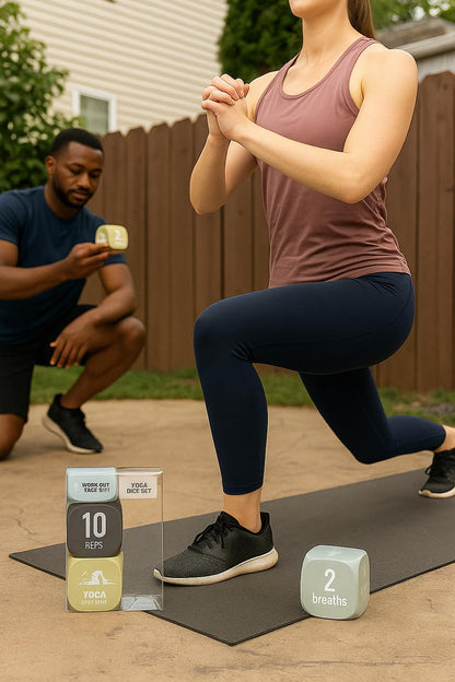 Yoga & Exercise Dice Set – Workout Dice for Home Fitness, HIIT, Strength Moves, Cardio, Stretching & Breathing | Fun Random Generator for Women, Men, Couples, Beginners&Trainers(Special Edition)