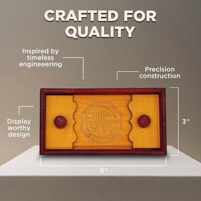 Project Genius Emperor’s Chest Classic Wooden Brainteaser Puzzle Box, Gift for Kids 8+, Teens, and Adults - Hidden Compartment for Gift Cards and Cash