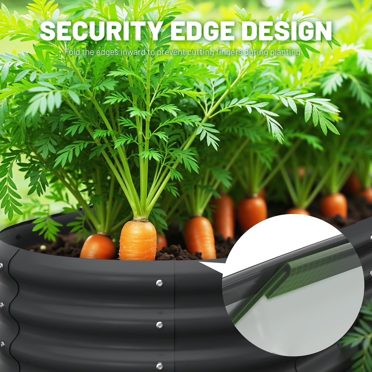 Anmiro Galvanized Steel Raised Garden Beds, 4x2x1ft-2PCS for Lightweight Planter Boxes Outdoor with Easy Assembly, Oval Large Gardening Box for Vegetables, Fruits, Flower,Black