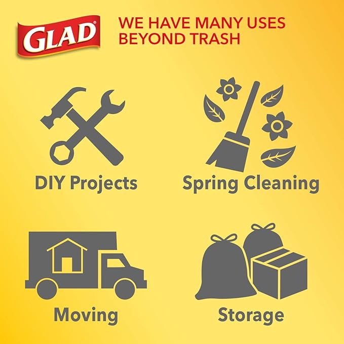 Glad ForceFlex Tall Kitchen Trash Bags, 13 Gallon, Gain Lavender
