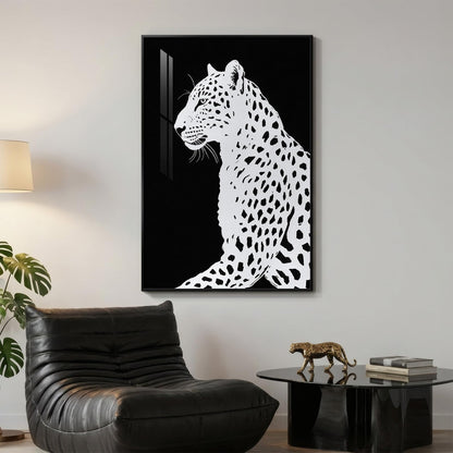 Framed Modern Animal Black and White Wall Art, Large Leopard Animal Prints, Contemporary Minimalist Elegant cheetah Pictures for Living Room Bedroom Dining Room Hallway Office Wall Decor 24x36In