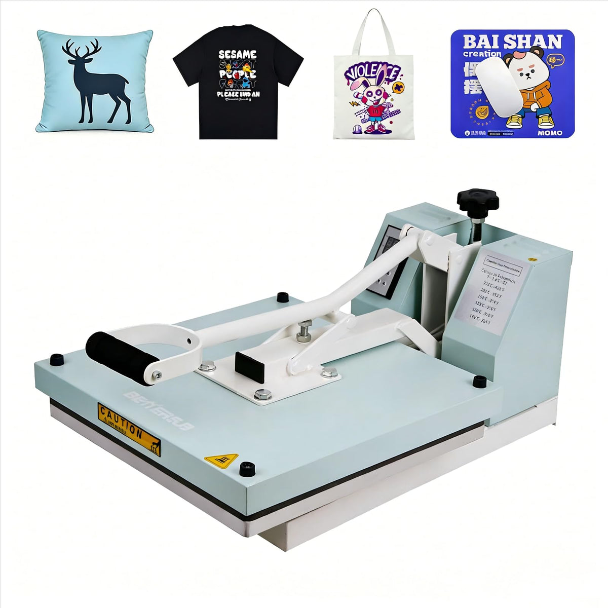 BetterSub 15x15 Heat Press Machine for T-Shirts, Industrial Sublimation & Heat Transfer – Digital LCD Control, Teflon Coated Surface, Clamshell Design, Safe Durable (Teal)