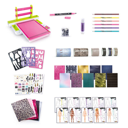 Style 4 Ever OFG 232 Fashion Designer Studio, Real Adhesive Fabrics, Design From Scratch, Stickers, Gems, Pencils, Gluestick + So Much, Multicoloured, Studio-OFG232