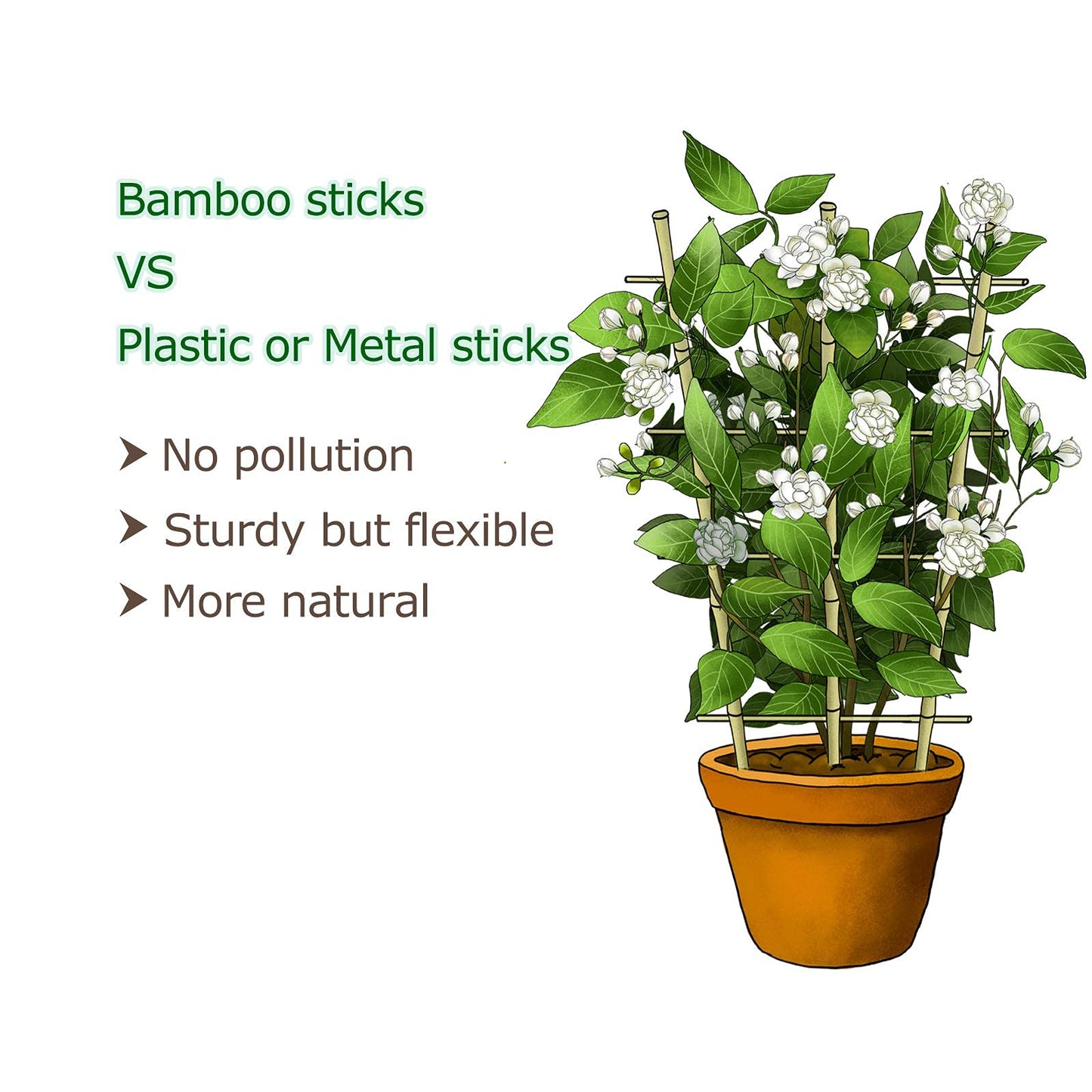 Cambaverd 24 Inch Trellis for Potted Plants, 3 Pack Bamboo Trellis Indoor, Natural Garden Trellis for Climbing Plant Monstera Hoya Vegetables and Fruits