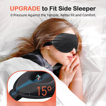 INNELO 3D Contoured Sleep Mask for Side Sleepers, 100% Light Blocking Sleeping Mask for Men & Women, Soft, No Pressure on Eyes, Airplane Blindfold for Travel, Night Eye Cover for Nap, Yoga, Grey