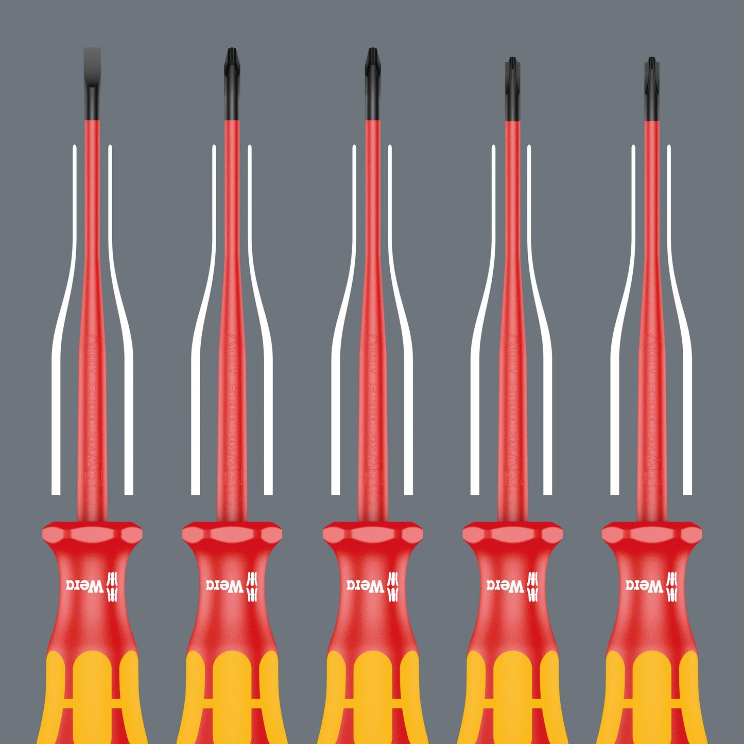 Wera 05135961001 Screwdriver Set Kraftform PlusSerie 100" 160iSS-7 pcs, Red-Yellow