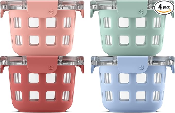 Ello Duraglass Glass Meal Prep Sets Leak-Proof Glass Food Storage Containers