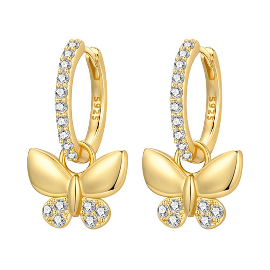 Cycuff 925 Sterling Silver Hoop Earrings Colorful Cubic Zirconia Jewelry Drop Earrings for Women Set Earring Presents for Her