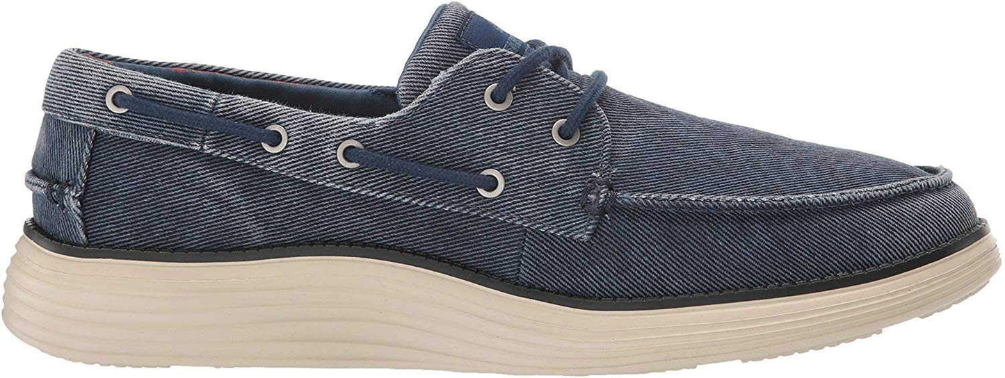 Skechers Men's Status 2.0- Lorano Boat Shoes, Navy Canvas, 8 UK