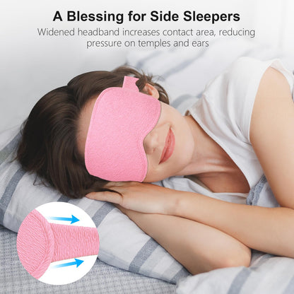 Gritin 100% Blackout Sleep Eye Mask for Women Men, Zero Pressure Sleeping Mask - Ergonomic Design 3D Cutout Eye Movement and Eyelash Friendly Night Blindfold, Ultra Soft Comfortable for Sleeping