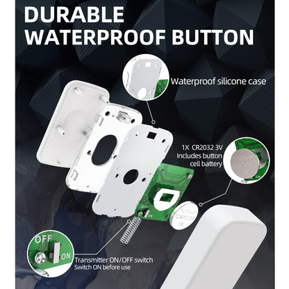 Wireless Doorbell 1200Ft Door Bells for Home with Flashing Light Hearing Impaired Door bell 1 Battery Button & 3 Plug in Receivers for Home Classroom Room Office
