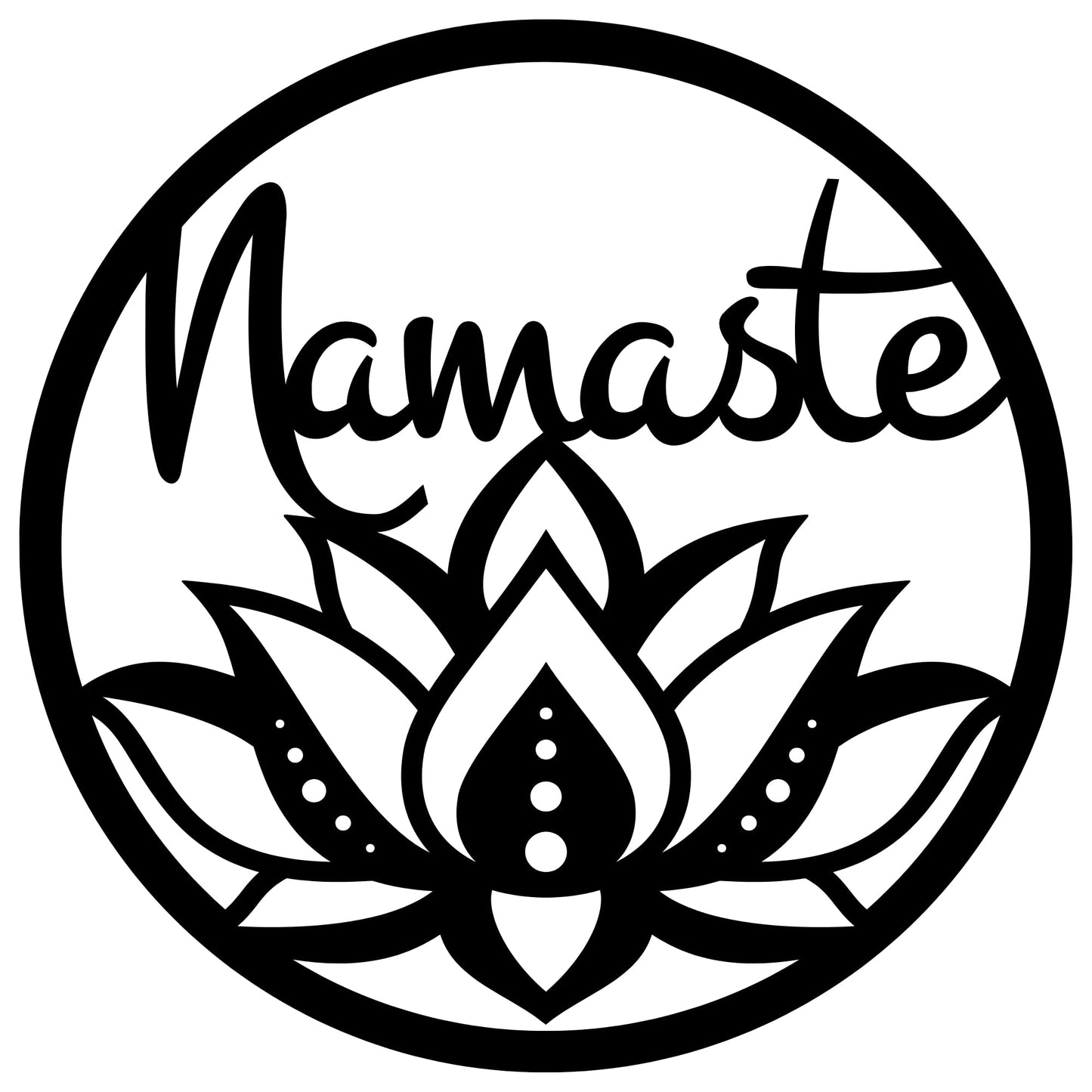 Namaste Lotus Flower Wall Hanging – Handmade Yoga Inspired Metal Décor, Boho Spiritual Artwork for Meditation Room, Mindfulness Studio, or Peaceful Home Accent