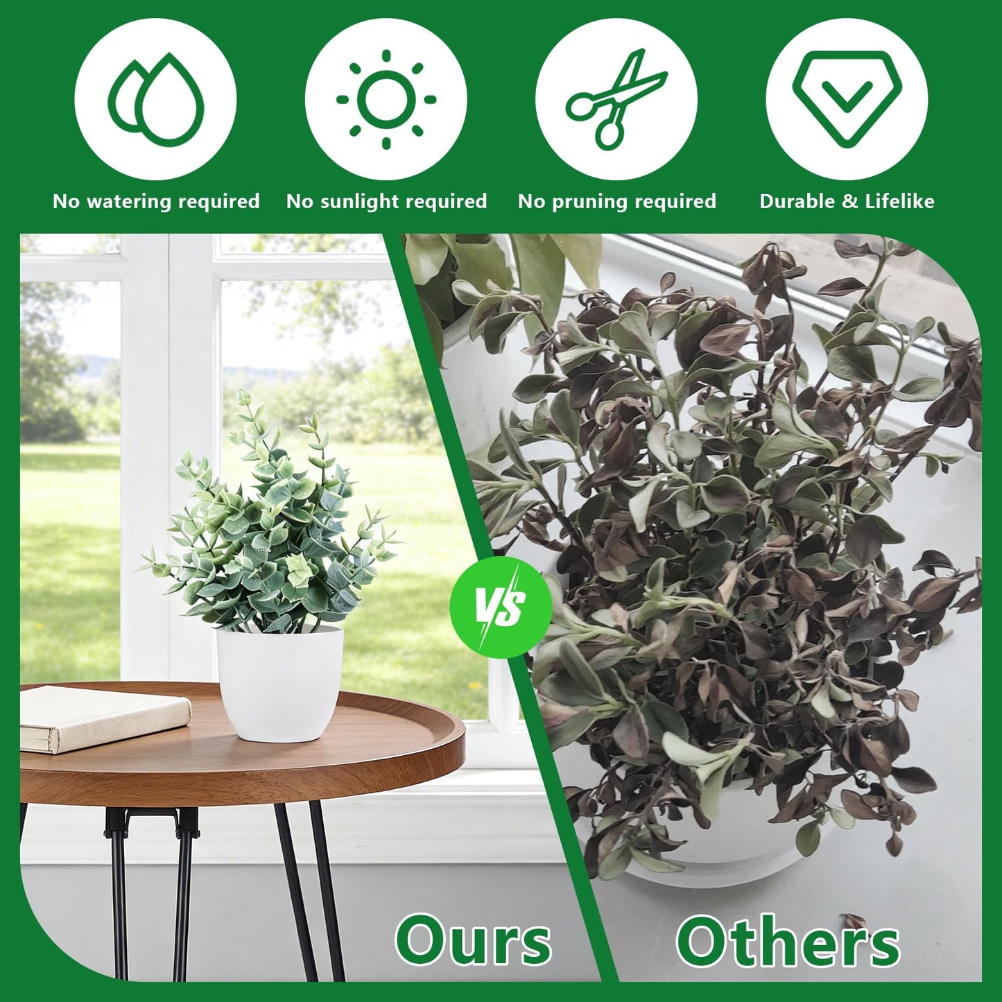 TngsChryxia 6pcs Mini Fake Plants Office Decor for Women, Small Artificial Plants Home Spring Decor Living Room, Indoor Small Plant Potted Faux Greenery for Farmhouse Bathroom Decorations