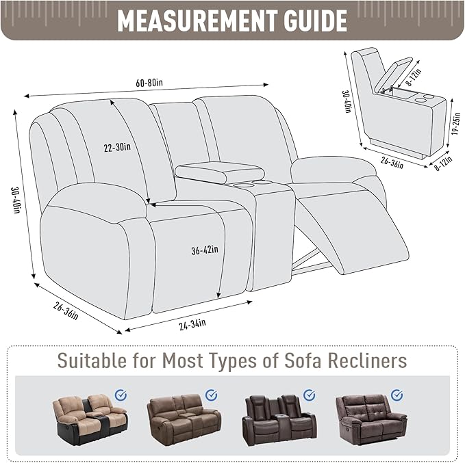 TAOCOCO Loveseat Recliner Cover