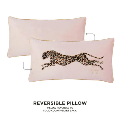 Juicy Couture – Decorative Accent Pillow Velvet Safari Leopard Premium Reversible Throw Pillow Living Room and Bedroom Décor Measures 14" x 24" Cheetah on White