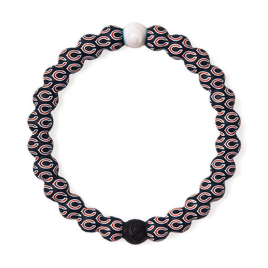 Lokai Silicone Beaded Bracelet for Men & Women, NFL Football Collection - Chicago Bears, Logo, Medium - Silicone Jewelry Fashion Bracelet Slides-On for Comfortable Fit