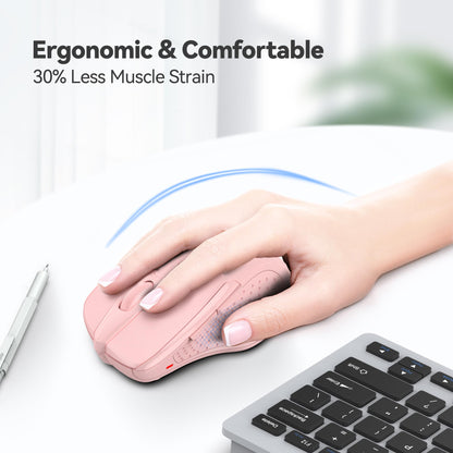 TECKNET Wireless Mouse, 2.4G Ergonomic Optical Mouse, Computer Mouse for Laptop, PC, Computer, Chromebook, Notebook, 6 Buttons, 24 Months Battery Life, 2600 DPI, 5 Adjustment Levels