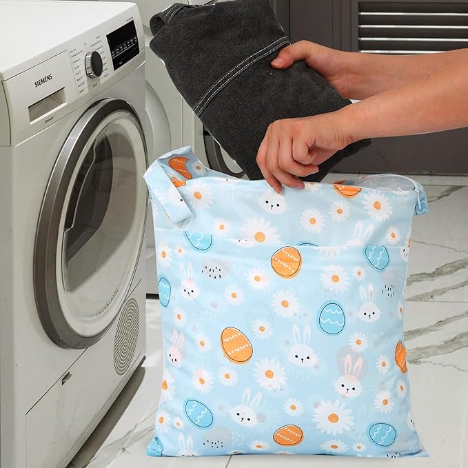 2pcs Travel Waterproof Laundry Bag, Cloth Diaper Wet Dry Bags