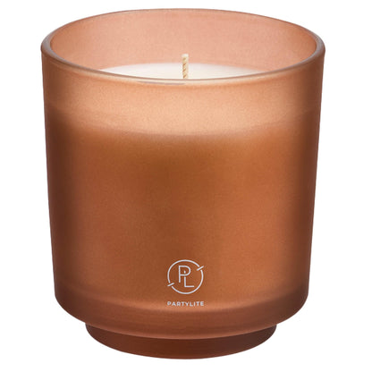 PartyLite Tamboti Woods Scented, Notes of Fragrant Amber, Smoked Patchouli, Lavender & Green Moss, 10oz 1-Wick Aromatherapy Refillable Jar Candle, 50 Hour Burn Time, Sustainable Wax in Reusable Vessel