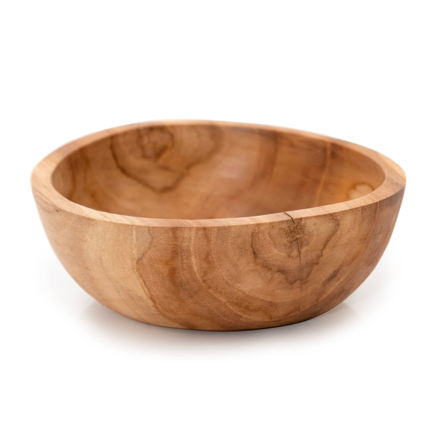 ANDALUCA Hand Carved Teak Wood Mini Decorative Round Small Bowl (6" Diameter)