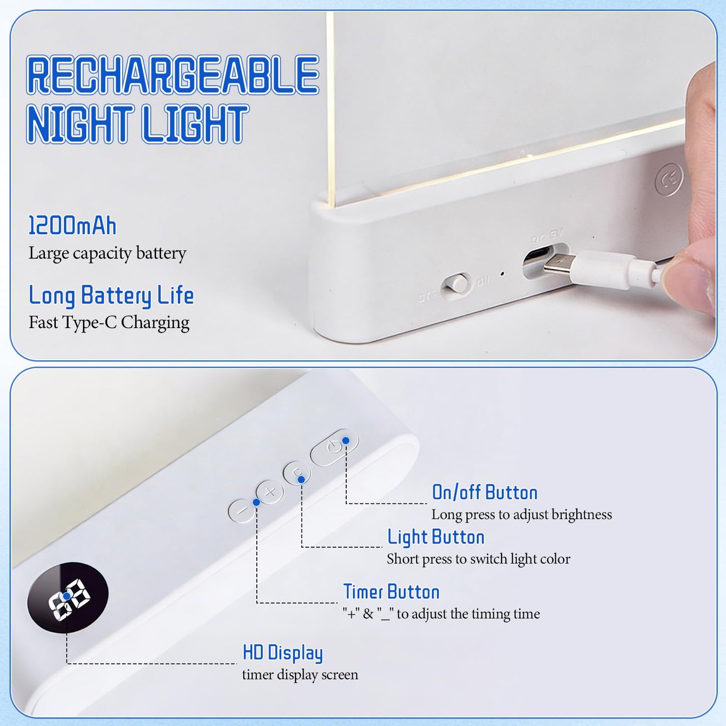 Book Light, Rechargeable Clear LED Flat Reading Light with 3 Colors & Timer, Dimmable Panel Plate Lamp Book Full Page Light for Reading in Bed at Night, for Women Readers Kids Book Lovers (Pink)