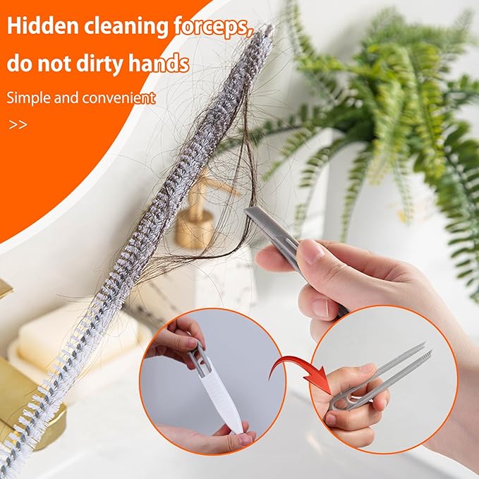 Upgraded Sink Drain Overflow Cleaning Brush, 23.6" Sewer Drain Brush, Bendable