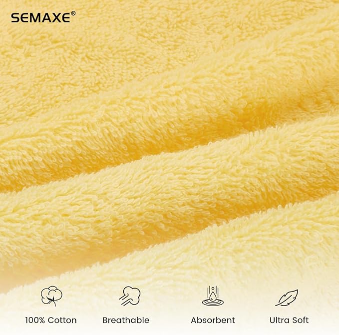 SEMAXE 12 Pack Hand Towels for Bathroom, 100% Cotton Towels