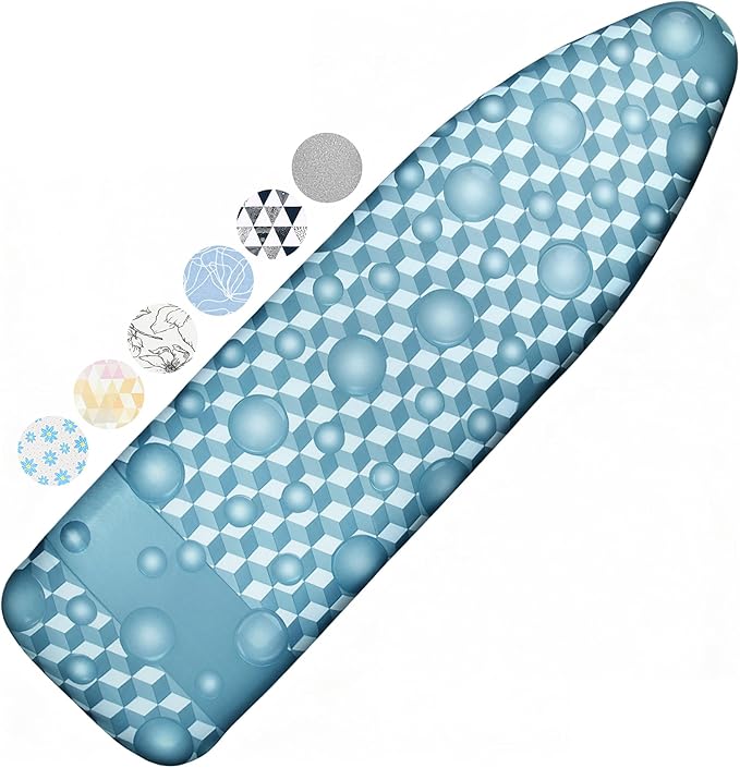 Ironing Board Cover and Pad, 15x54 Standard Size Thick Iron Padding, Scorch &