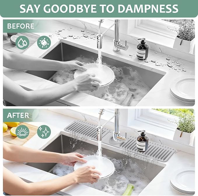 24 Inch Upgraded Draining Mat Folding faucet Mat