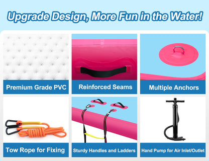 Inflatable Floating Dock for Lakes, Thick and Extra Wide Lake Floats for Adults, Non-Slip Air Dock Platform with Portable Carrying Bag, Floating Platform Island for Pool Beach Ocean