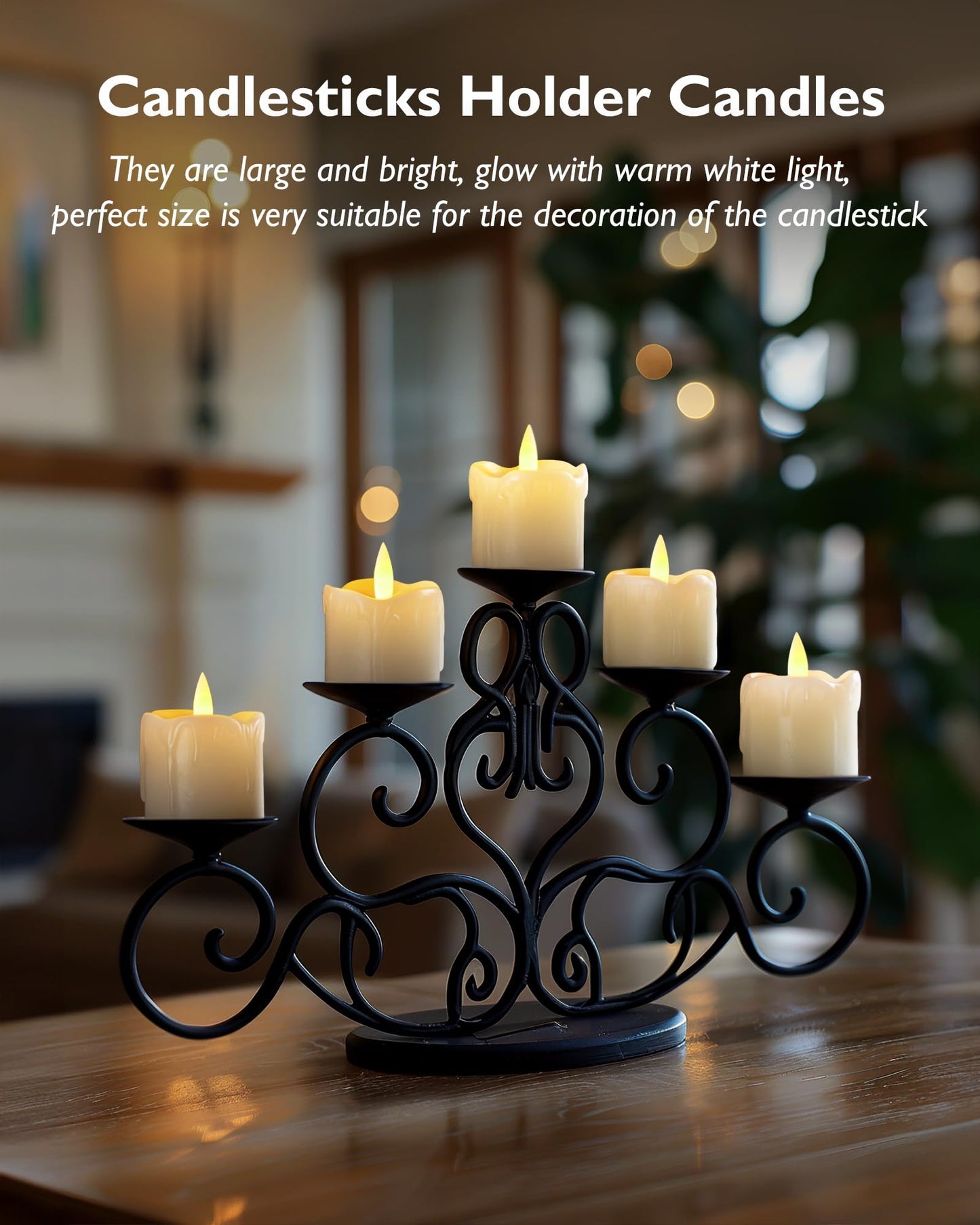 Homemory Flameless Votive Candles with Timer Remote, 2" x 2" Real Wax, 300+ Hour Realistic Black Wick Battery Operated Candles, Set of 6 for Wedding, Party and Holiday Decoration (Battery Included)