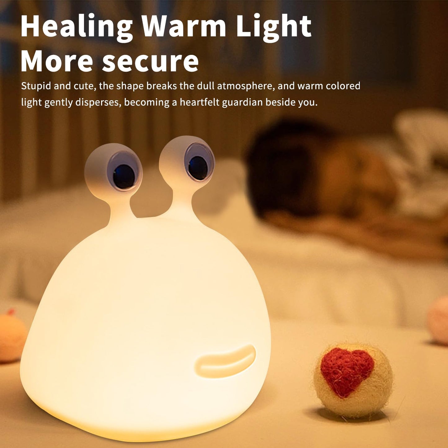 HPYDIY Cute Slug Night Light,Silicone Lamp USB Rechargeable Table Funny Animal Lamp Portable LED Lamps for Breastfeeding Dorm Room Decor for Christmas Gift Baby Kids Girls Teens