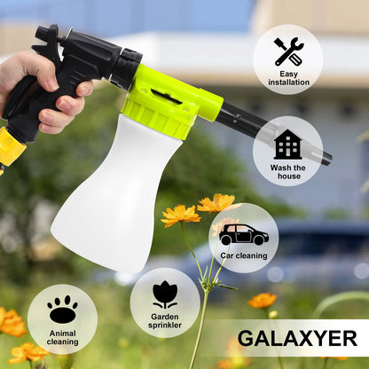 GALAXYER Snow Foam Gun Sprayer, 900ml Adjustable Car Cleaning Lance, Universal Garden Hose Foam Sprayer for Car & House Washing