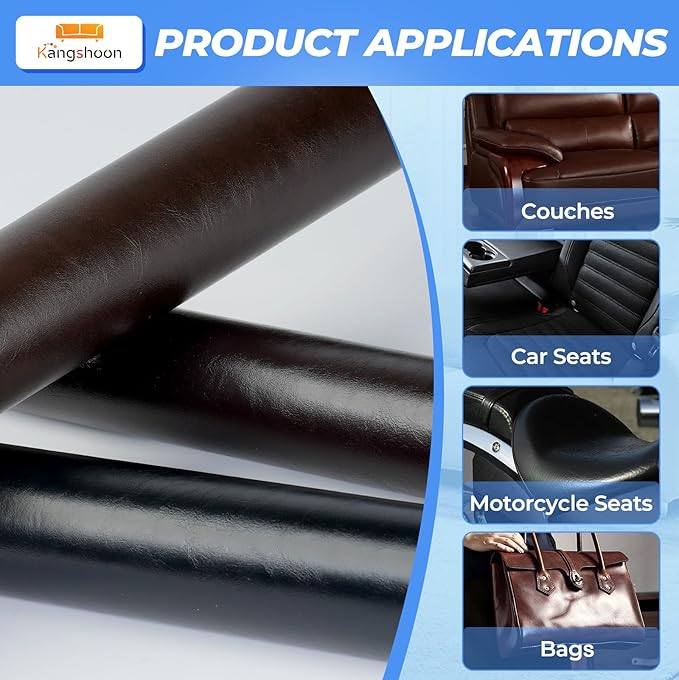 Kangshoon Leather Repair Patches, 17X79 Inch Self-Adhesive Leather Repair Tape