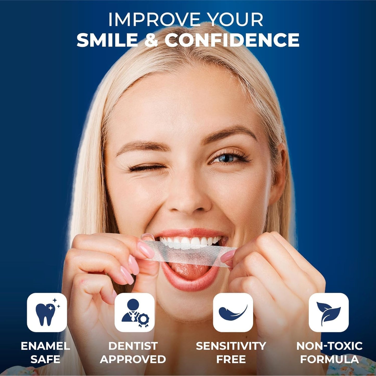 BetterWhite Professional Teeth Whitening Strips 7 Treatments - Enamel Safe - Non-Sensitive Formula - 14 Peroxide-Free Whitening Strips - Dentist Formulated Teeth Whitening Kit