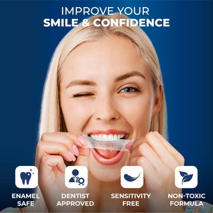 BetterWhite Professional Teeth Whitening Strips 7 Treatments - Enamel Safe - Non-Sensitive Formula - 14 Peroxide-Free Whitening Strips - Dentist Formulated Teeth Whitening Kit